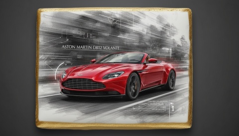 Lukrowane Ciastko Prezent MOTO Fana Aston Martin DB12 Volante AUTO dla Mężczyzny