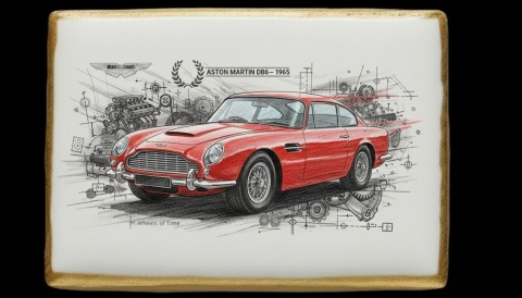 Ciastko lukier Auto Fan PASJA Aston Martin DB6  1965