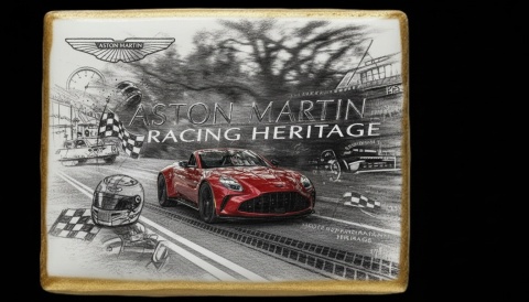 Ciastko lukier Auto Fan PASJA  Aston Martin Racing Heritage