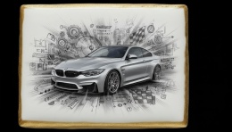 Ciastko lukier Auto Fan PASJA BMW M4 w ruchu