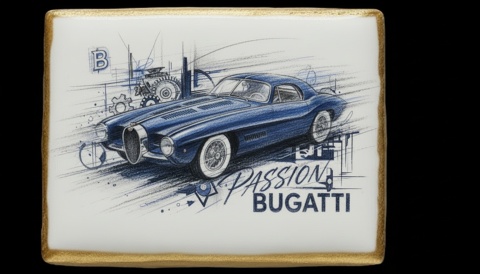 Ciastko lukier Auto Fan PASJA BUGATTI PASSION