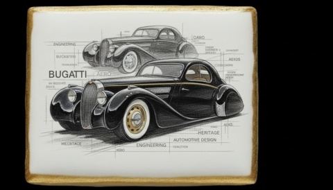 Ciastko lukier Auto Fan PASJA Bugatti Dynamika