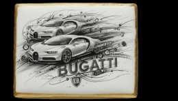 Ciastko lukier Auto Fan PASJA Bugatti w Ruchu