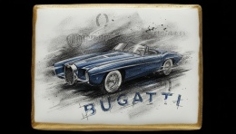 Ciastko lukier Auto Fan PASJA Bugatti w Ruchu