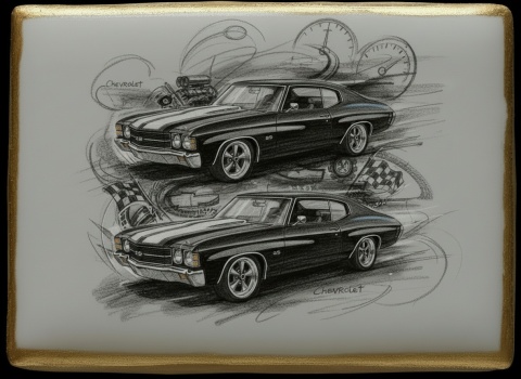Lukrowane Ciastko Prezent MOTO Fana Chevrolet Chevelle SS AUTO dla Mężczyzny