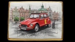 Ciastko lukier Auto Fan PASJA Citroën 2CV w Ruchu