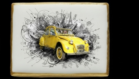 Lukrowane Ciastko Prezent MOTO Fana Citroën 2CV AUTO dla Mężczyzny