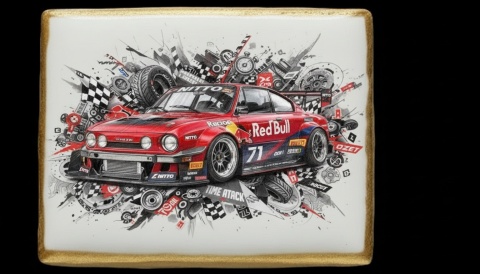 Ciastko lukier twój tekst Cukrowe SUPER CARS w Wydaniu Bakegram