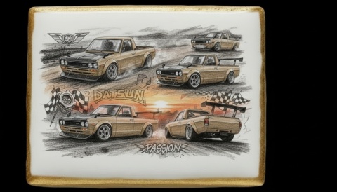 Ciastko lukier Auto Fan PASJA Datsun Passion Bakegram