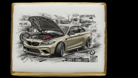 Ciastko lukier Auto Fan PASJA  Drift King