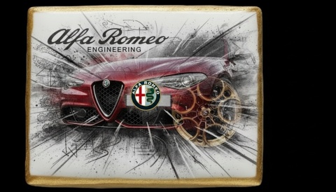Ciastko lukier Auto Fan PASJA Dynamiczna Alfa Romeo