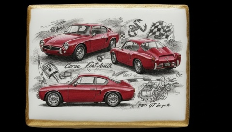 Ciastko lukier Auto Fan PASJA FIAT Abarth 750 GT Zagato