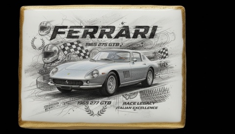 Ciastko lukier Auto Fan PASJA Ferrari 1965 275 GTB