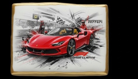 Ciastko lukier Auto Fan PASJA Ferrari F8 Tributo
