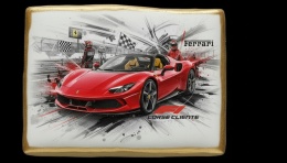 Ciastko lukier Auto Fan PASJA  Ferrari F8 Tributo