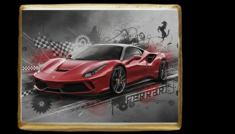 Ciastko lukier Auto Fan PASJA Ferrari Pełne Emocji