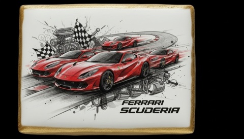 Ciastko lukier Auto Fan PASJA Ferrari Scuderia w Dynamice