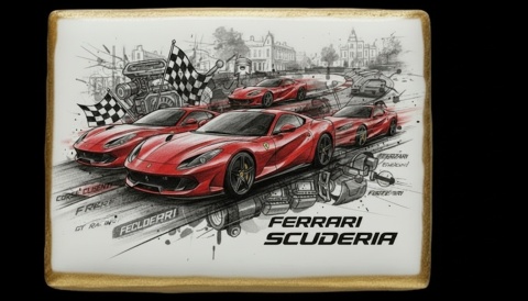 Ciastko lukier Auto Fan PASJA Ferrari Scuderia