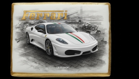 Ciastko lukier Auto Fan PASJA Ferrari w ruchu