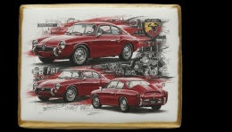 Ciastko lukier Auto Fan PASJA  Fiat Abarth 750 GT