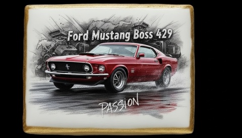 Ciastko lukier Auto Fan PASJA Ford Mustang Boss 429
