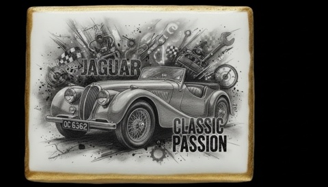 Ciastko lukier Auto Fan PASJA  Jaguar Classic Passion