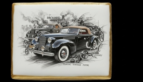 Ciastko lukier Auto Fan PASJA  Klasyczna Elegancja