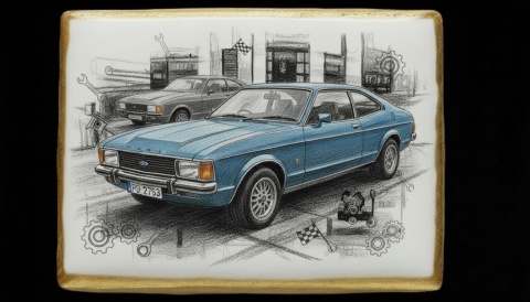 Ciastko lukier Auto Fan PASJA Klasyczny Urok i Dynamika