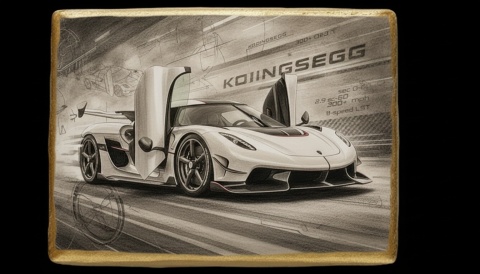 Lukrowane Ciastko Prezent MOTO Fana Koenigsegg Hypercar AUTO dla Mężczyzny