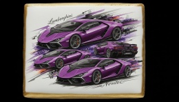 Ciastko lukier Auto Fan PASJA LAMBORGHINI BŁYSKAWICA