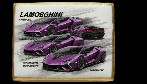 Ciastko lukier Auto Fan PASJA LAMOBGHINI SUPERSORTS PERFORMANCE