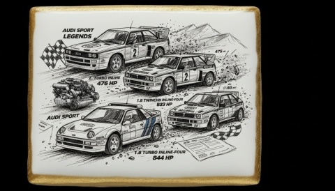 Ciastko lukier Auto Fan PASJA  Legendy Audi Sport