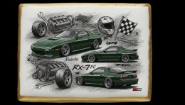 Ciastko lukier Auto Fan PASJA  Mazda RX7 FC