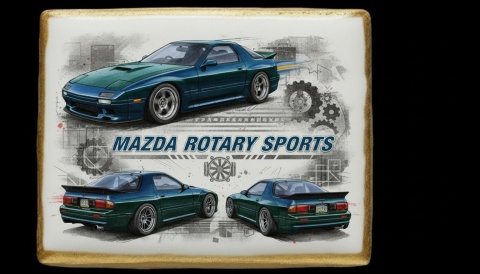 Ciastko lukier Auto Fan PASJA Mazda Rotary Sports
