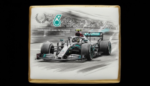 Ciastko lukier Auto Fan PASJA  MercedesAMG Petronas w Akcji