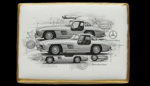 Ciastko lukier Auto Fan PASJA MercedesBenz 300 SL