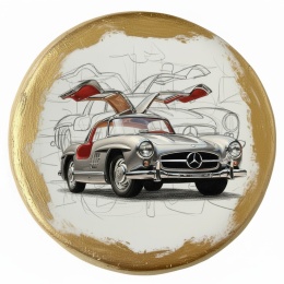 Ciastko lukier Auto Fan PASJA MercedesBenz 300SL