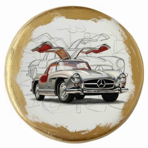 Ciastko lukier Auto Fan PASJA MercedesBenz 300SL