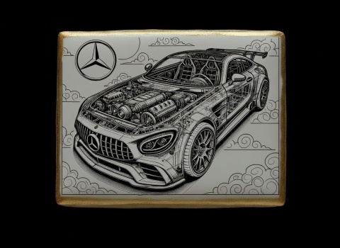 Ciastko lukier Auto Fan PASJA MercedesBenz AMG w beczce emocji