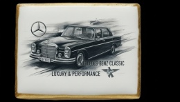 Ciastko lukier Auto Fan PASJA MercedesBenz Classic