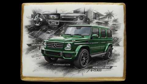 Ciastko lukier Auto Fan PASJA MercedesBenz GClass