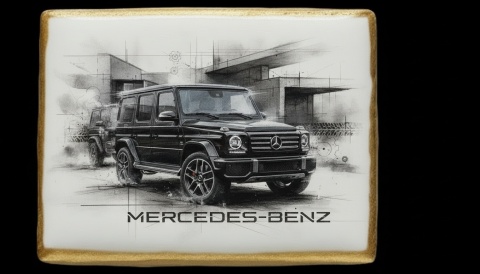Ciastko lukier Auto Fan PASJA MercedesBenz w Ruchu