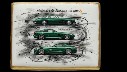 Ciastko lukier Auto Fan PASJA Mercedes SL Evolution Bakegram