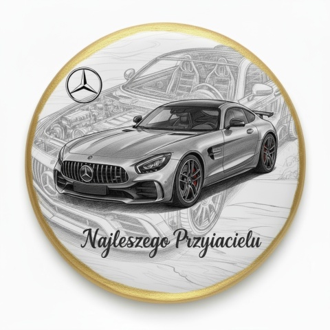 Lukrowane Ciastko Prezent MOTO Fana Moc Elegancji AUTO dla Mężczyzny