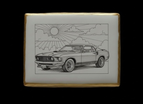 Ciastko lukier Auto Fan PASJA  Mustang w Ruchu