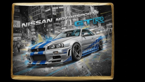 Ciastko lukier Auto Fan PASJA  Nissan GTR