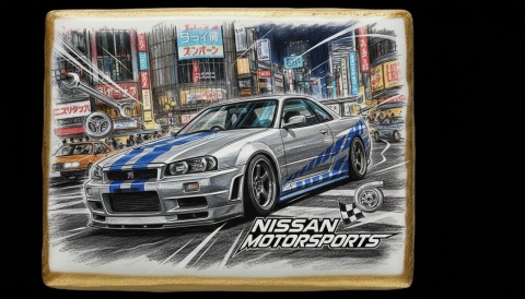Ciastko lukier Auto Fan PASJA  Nissan Motorsport