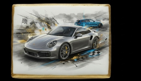 Ciastko lukier Auto Fan PASJA PORSCHE DYNAMIKA