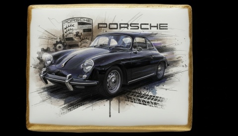 Lukrowane Ciastko Prezent MOTO Fana PORSCHE DYNAMIKA AUTO dla Mężczyzny