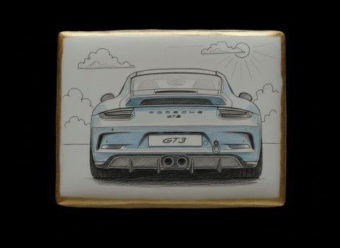 Ciastko lukier Auto Fan PASJA PORSCHE GT3